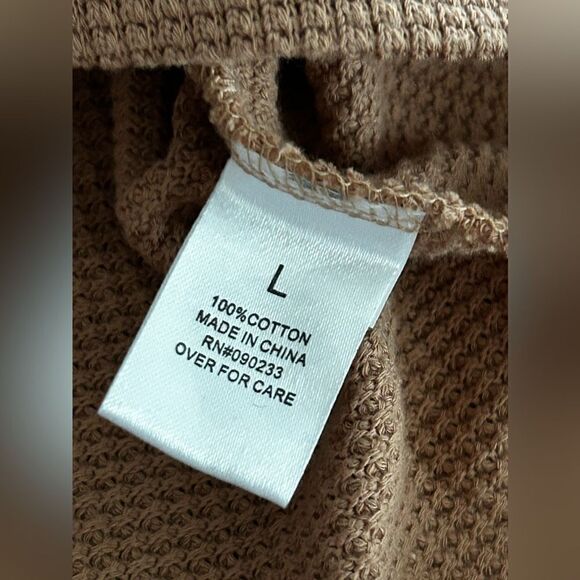 PACSUN Men’s Waffle Knit Shirt long sleeve‎ distressed NWT brown - Picture 10 of 13